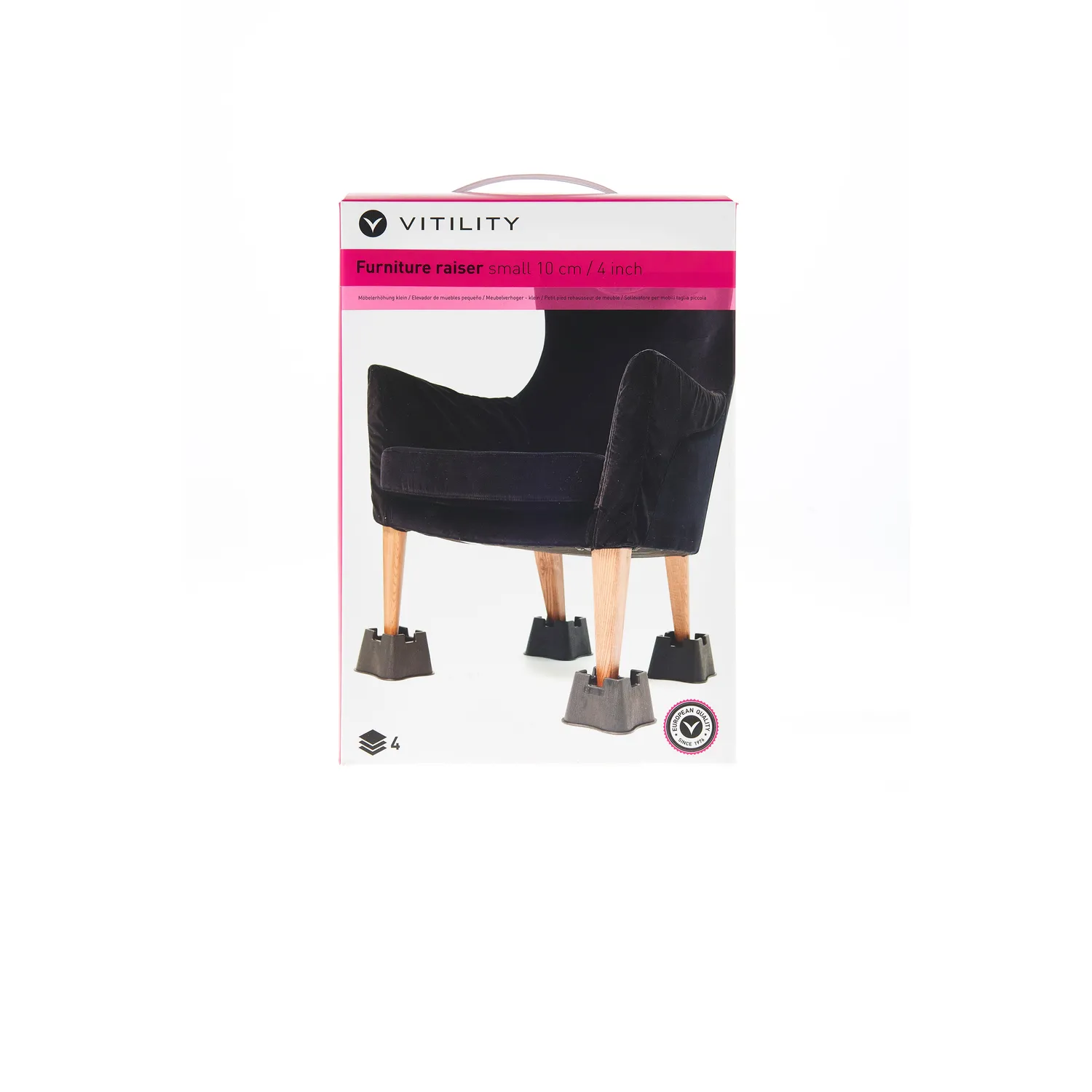 Vitility møbelforhøyer forhøyningsklosser 7 cm 4-pk sklisikker