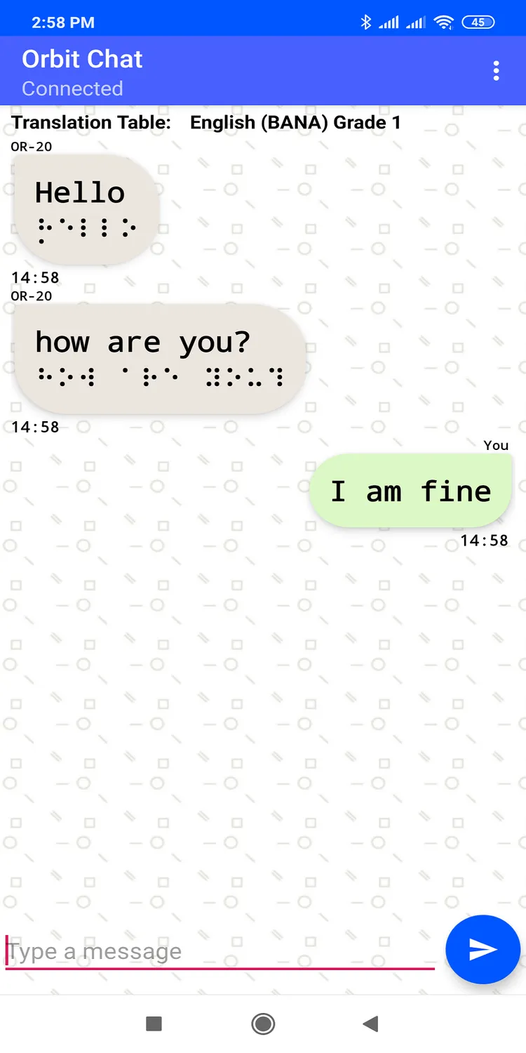 Orbit Reader Orbit Chat app for Orbit Reader 20 punktskriftchat