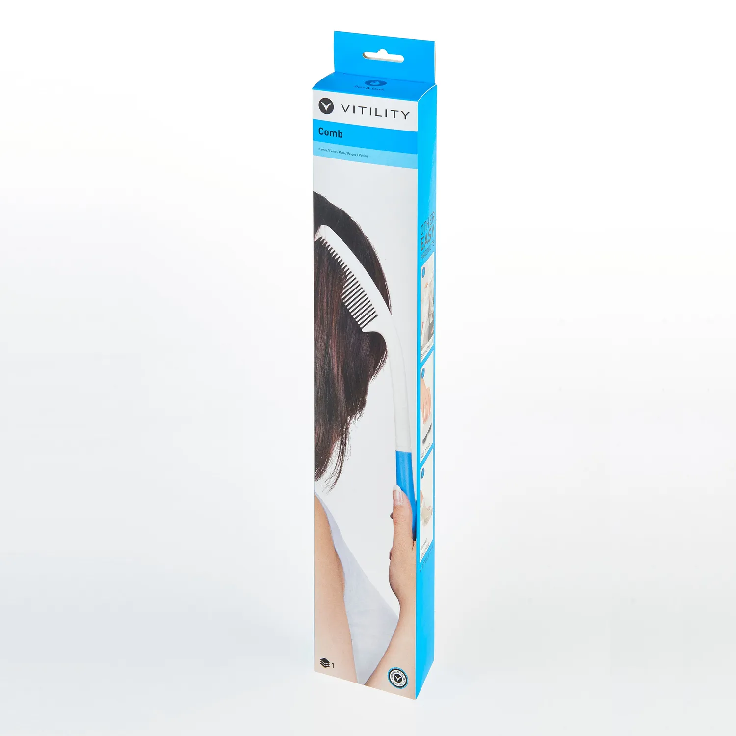 Vitility ergonomisk kam 44 cm antiskli