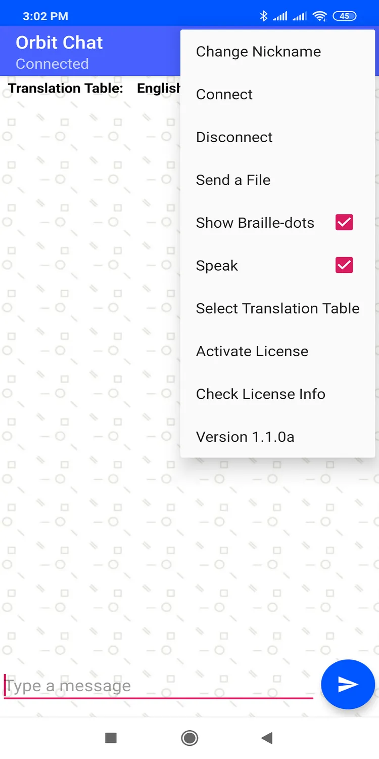 Orbit Reader Orbit Chat app for Orbit Reader 20 punktskriftchat