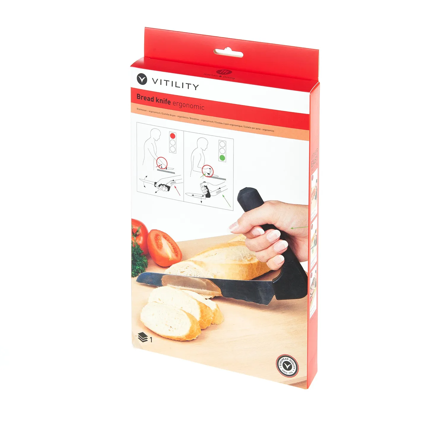 Vitility ergonomisk brødkniv vinklet