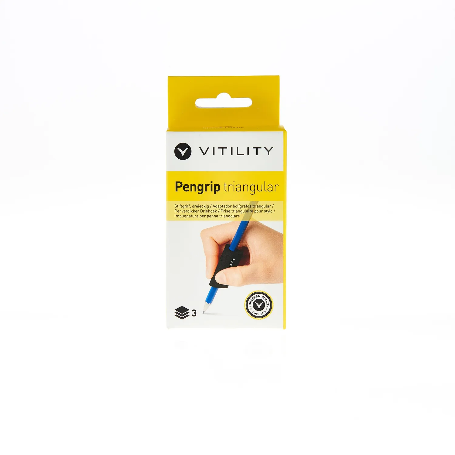 Vitility trekantet penngrep ergonomisk 3-pakning gummi