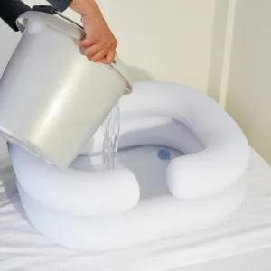 Vitility oppblåsbar hårvasker PVC for seng