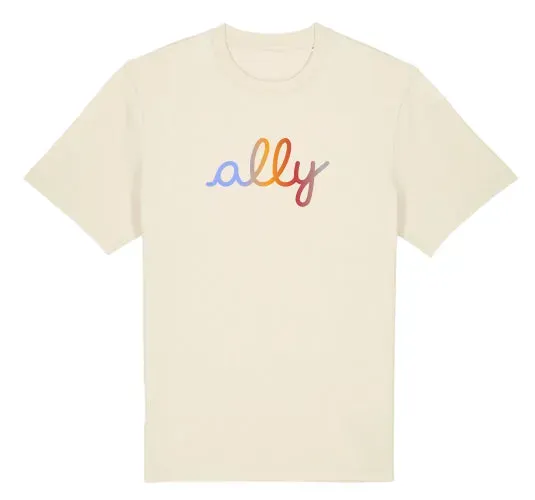 Envision Ally t-skjorte cream rainbow logo