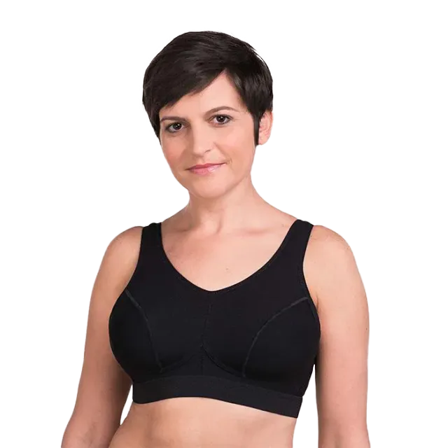 Trulife 330 Sophia sports-BH svart 38 C/D bomull