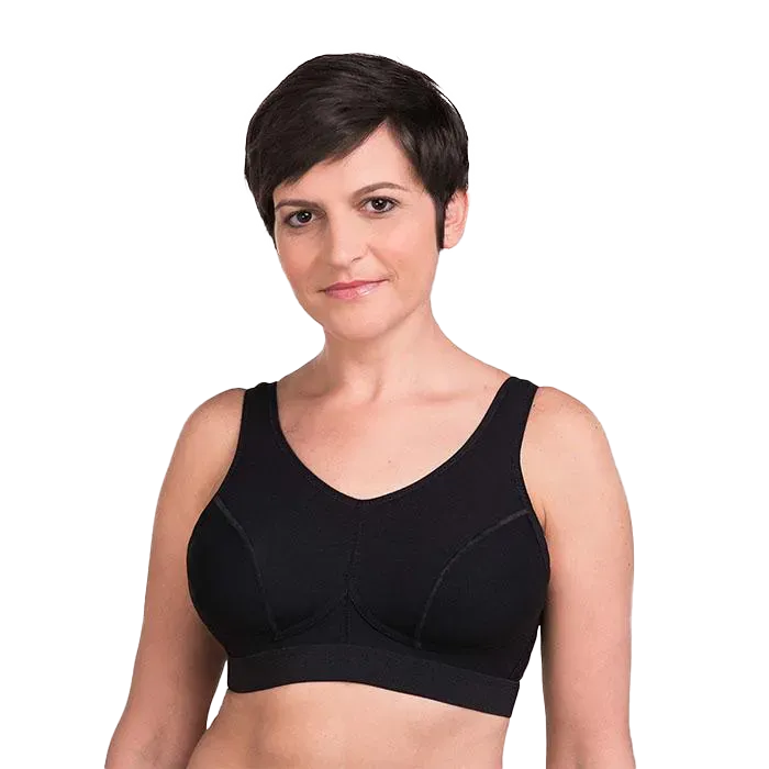 Trulife 330 Sophia sports-BH svart 38 C/D bomull